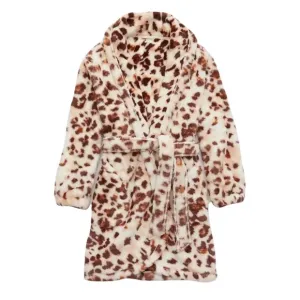 NWT Aerie Plush Robe Leopard Print Super Soft Cozy Sherpa Women's Size XS/S