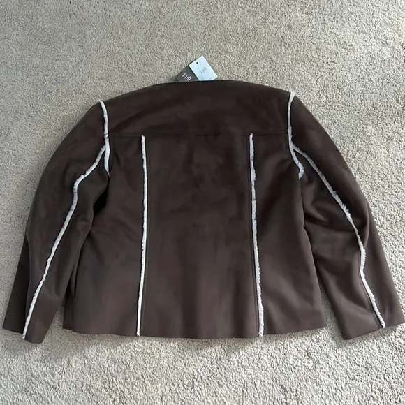 NWT J.Jill Women’s Jacket Shale Brown 2 Side Pockets Super Soft Interior Lining