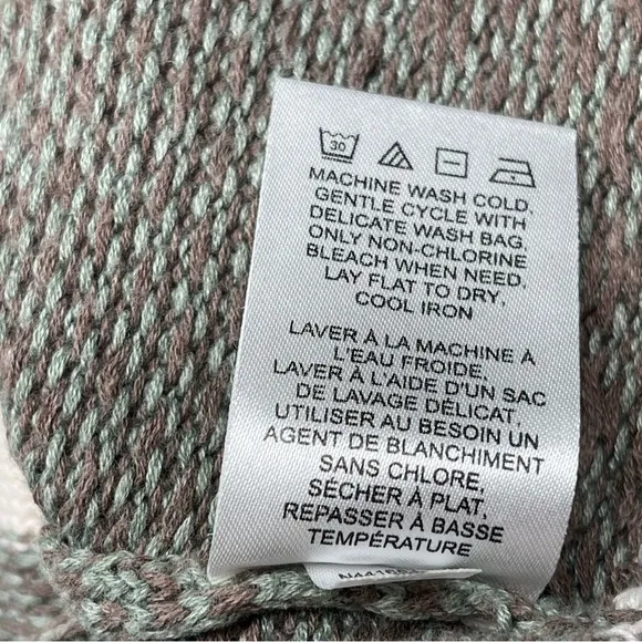Old Ranch Sweater 1/4 Zip Mock Neck Knit Organic Cotton Cream Green Fisherman XL