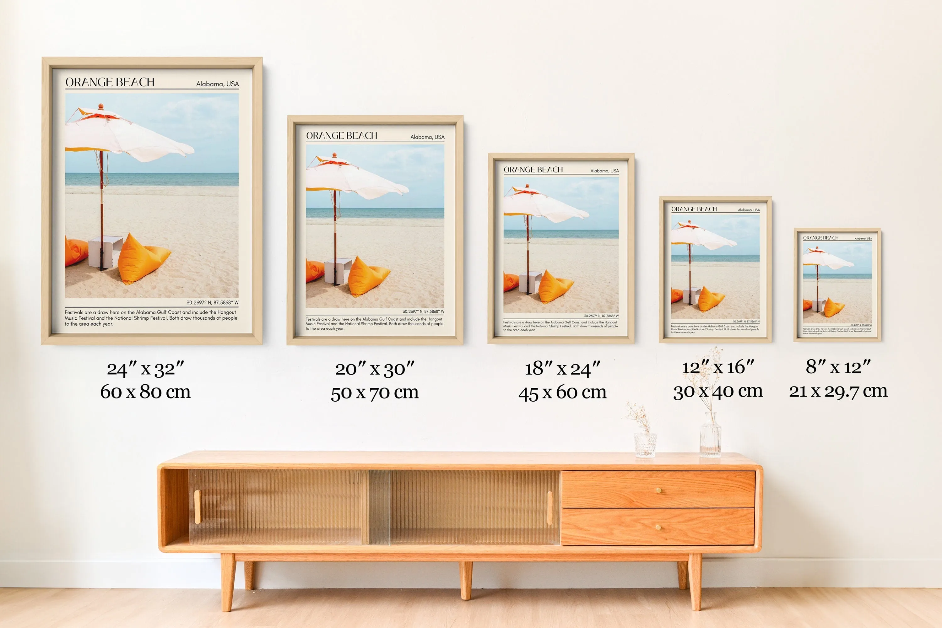 Orange Beach Wall Art Canvas, USA