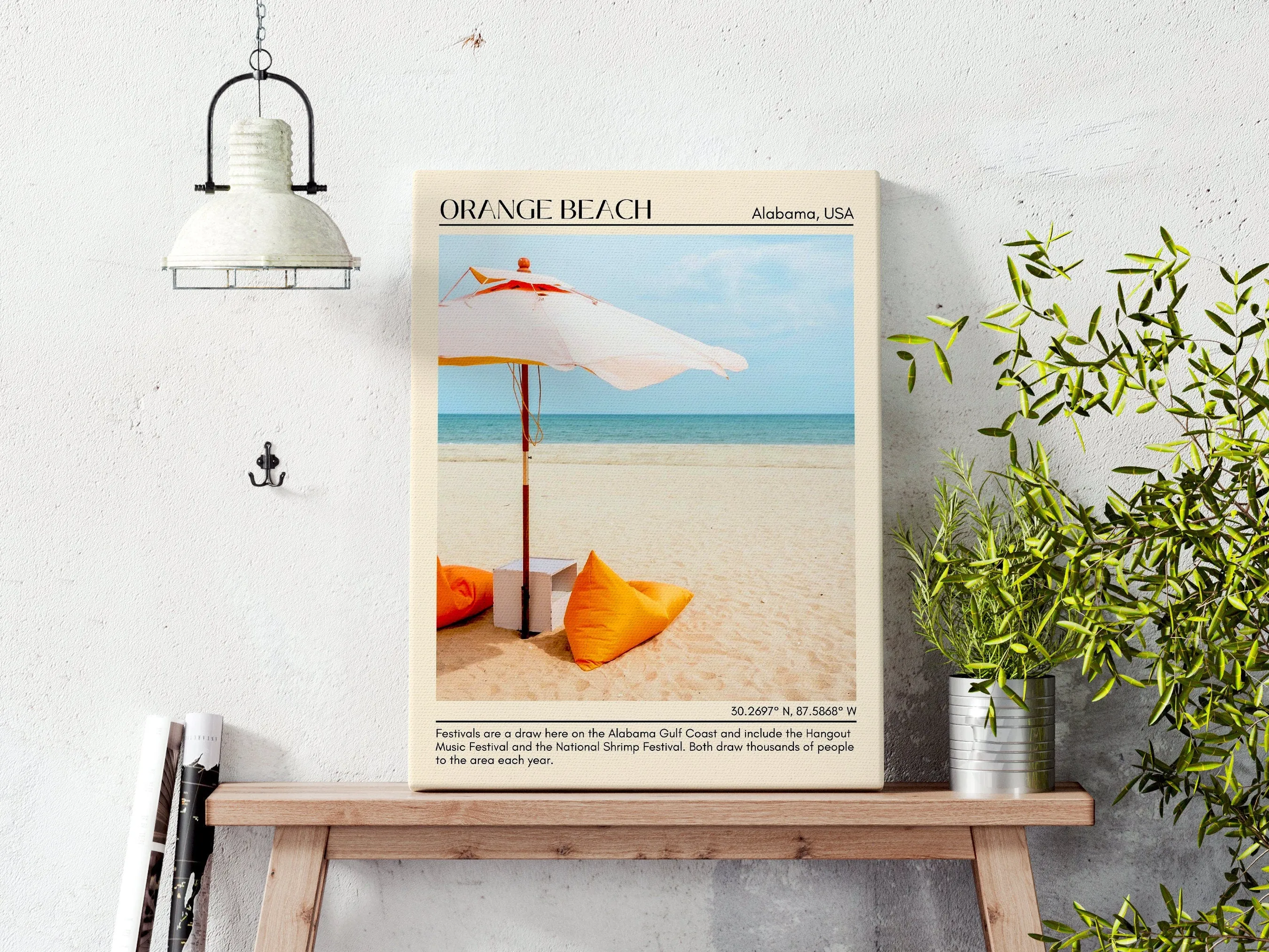 Orange Beach Wall Art Canvas, USA