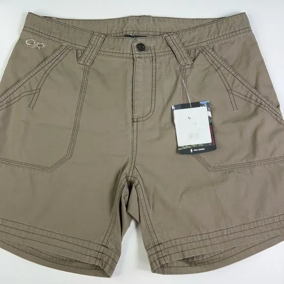 Outdoor Research Womens Wallflower Bermuda Trail Shorts Walnut Windowpane 8 New