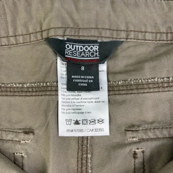 Outdoor Research Womens Wallflower Bermuda Trail Shorts Walnut Windowpane 8 New