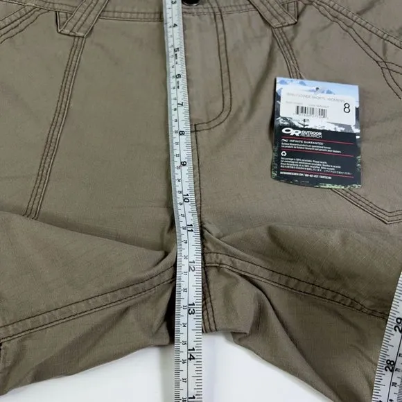 Outdoor Research Womens Wallflower Bermuda Trail Shorts Walnut Windowpane 8 New