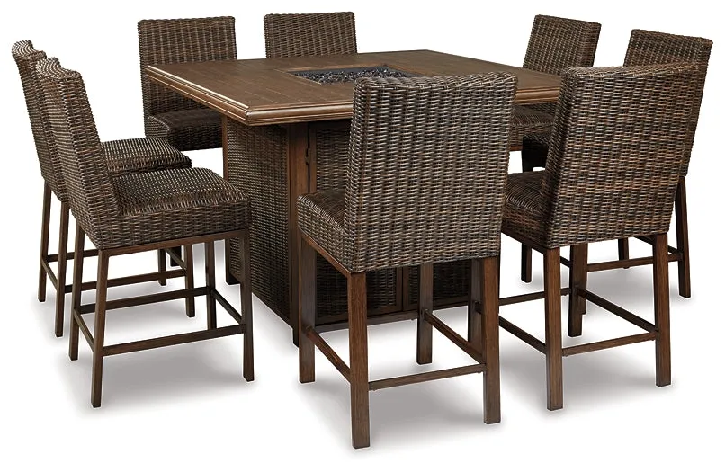 Paradise Trail Outdoor Bar Table and 8 Barstools