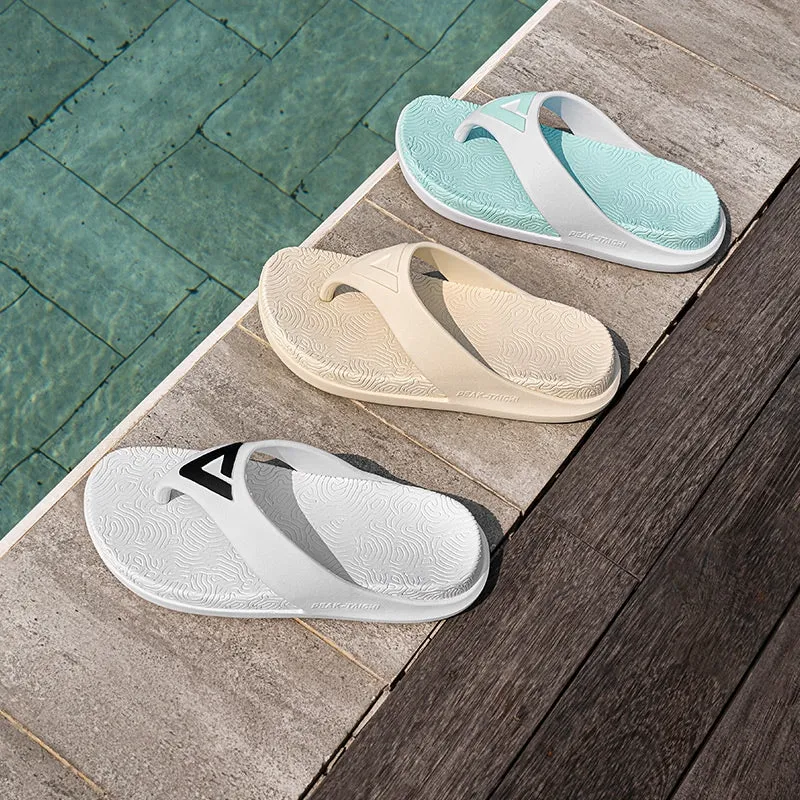 PEAK Women's Taichi Flip Flops - White/Ice Blue