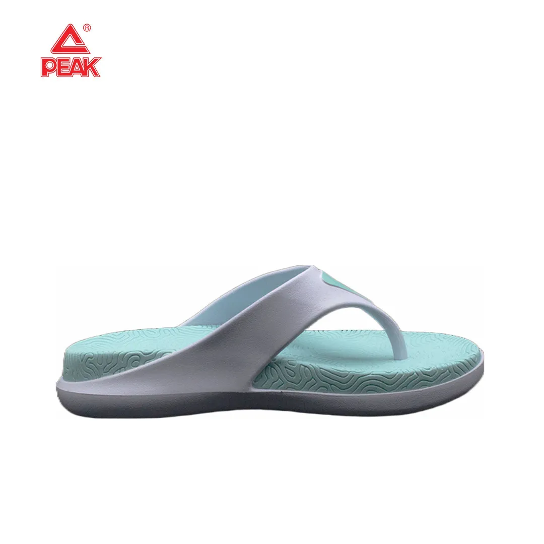 PEAK Women's Taichi Flip Flops - White/Ice Blue