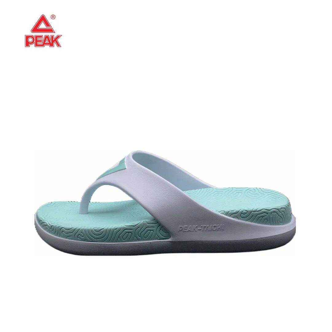 PEAK Women's Taichi Flip Flops - White/Ice Blue