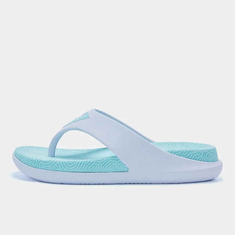 PEAK Women's Taichi Flip Flops - White/Ice Blue