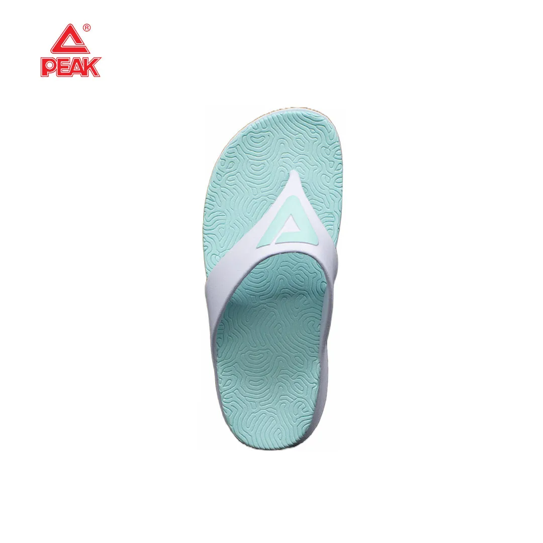 PEAK Women's Taichi Flip Flops - White/Ice Blue