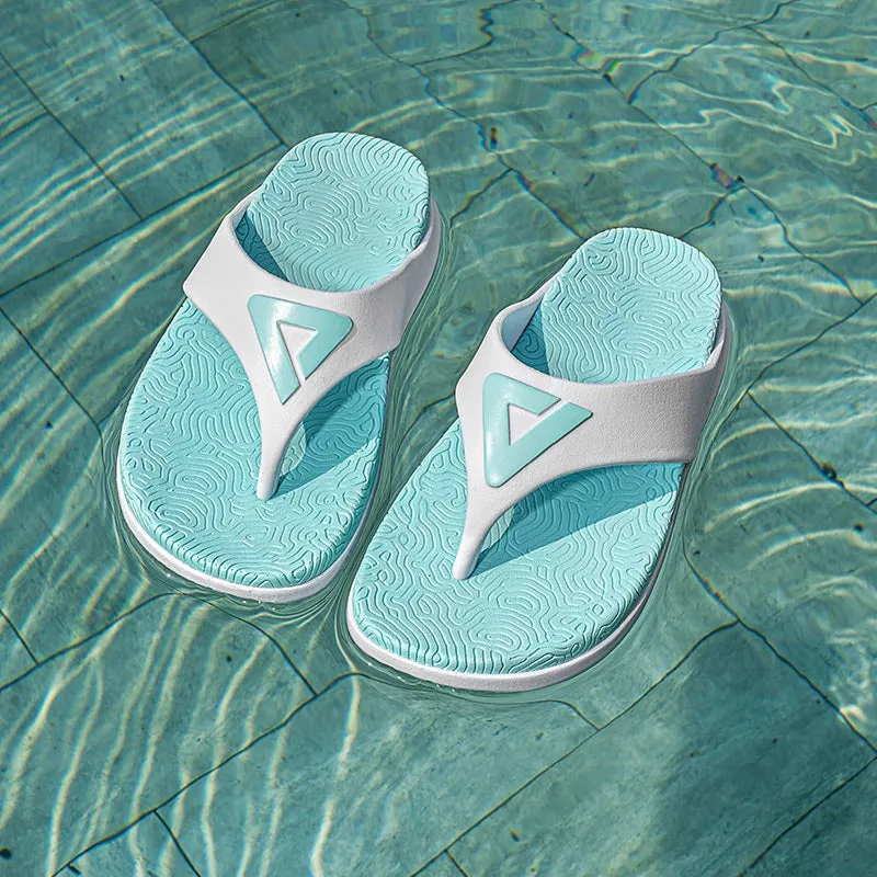 PEAK Women's Taichi Flip Flops - White/Ice Blue