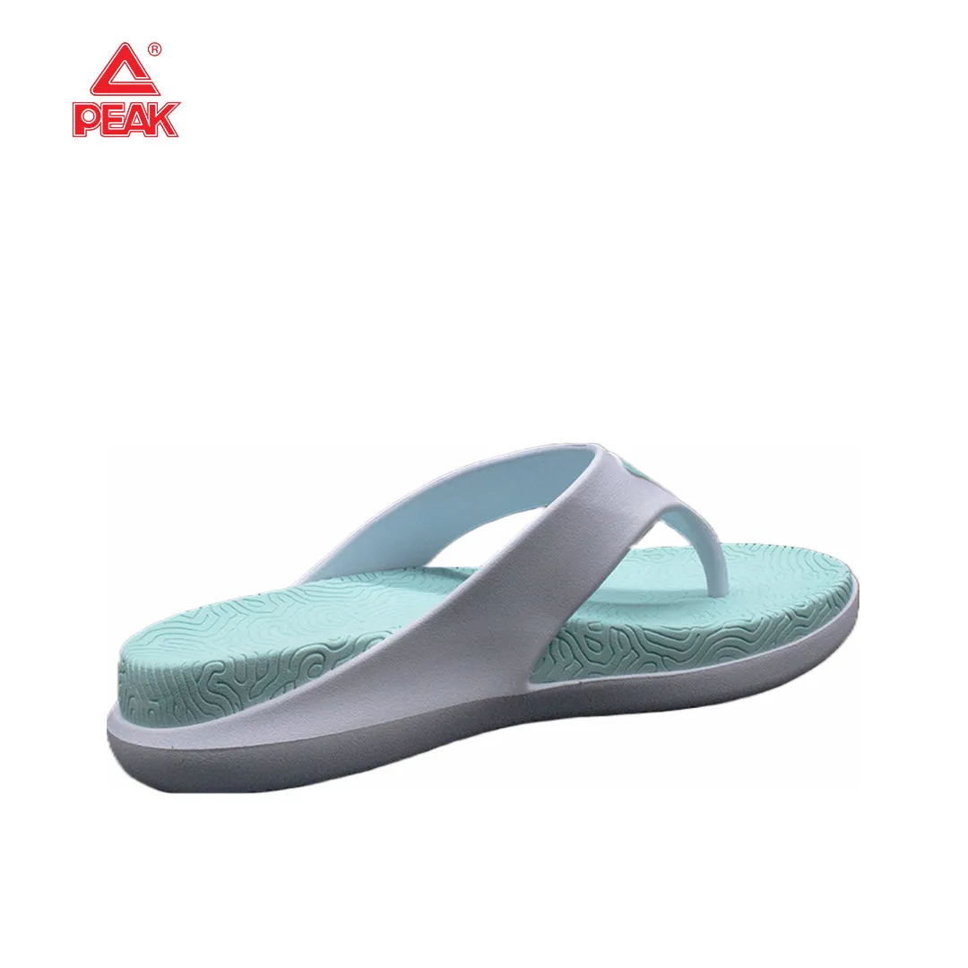 PEAK Women's Taichi Flip Flops - White/Ice Blue