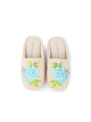Peony Embroidered Slipper