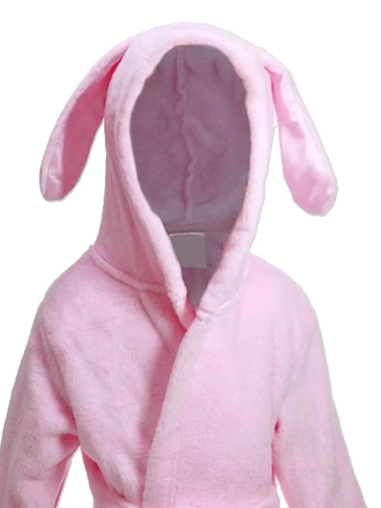 Pink Bunny Ears Children's Hooded Dressing Gown - 6 Months to 18 Months