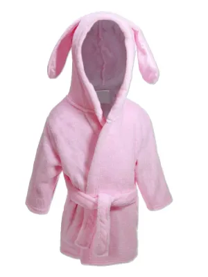 Pink Bunny Ears Children's Hooded Dressing Gown - 6 Months to 18 Months
