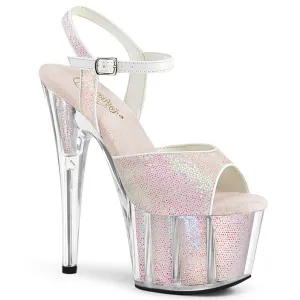 Pleaser Adore 710G White Glitter