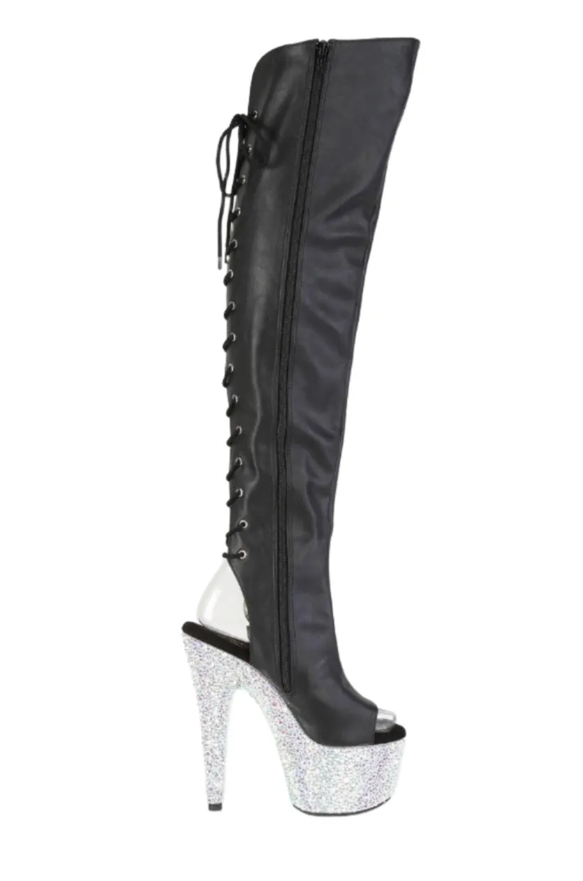 Pleaser BEJEWELED-3019MS-7 Thigh Boot