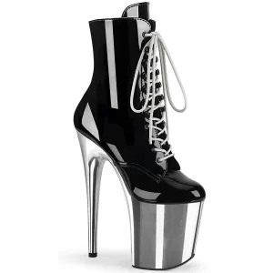 Pleaser Flamingo 1020 Black/Silver Chrome