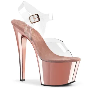 Pleaser Sky 308 Rose Gold Chrome