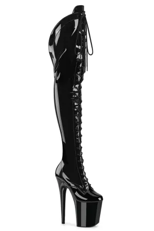 Pleaser USA Flamingo-3014 8inch Pleaser Boots - Patent Black