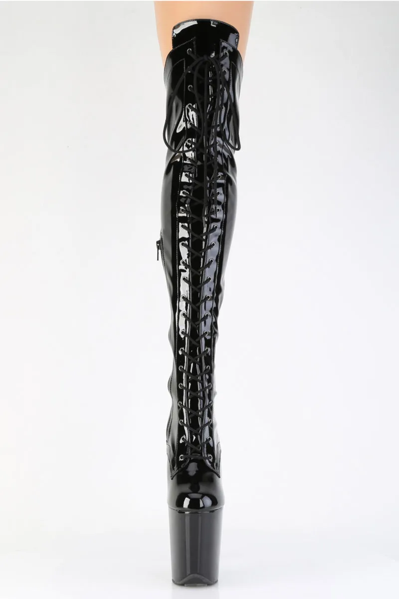 Pleaser USA Flamingo-3014 8inch Pleaser Boots - Patent Black
