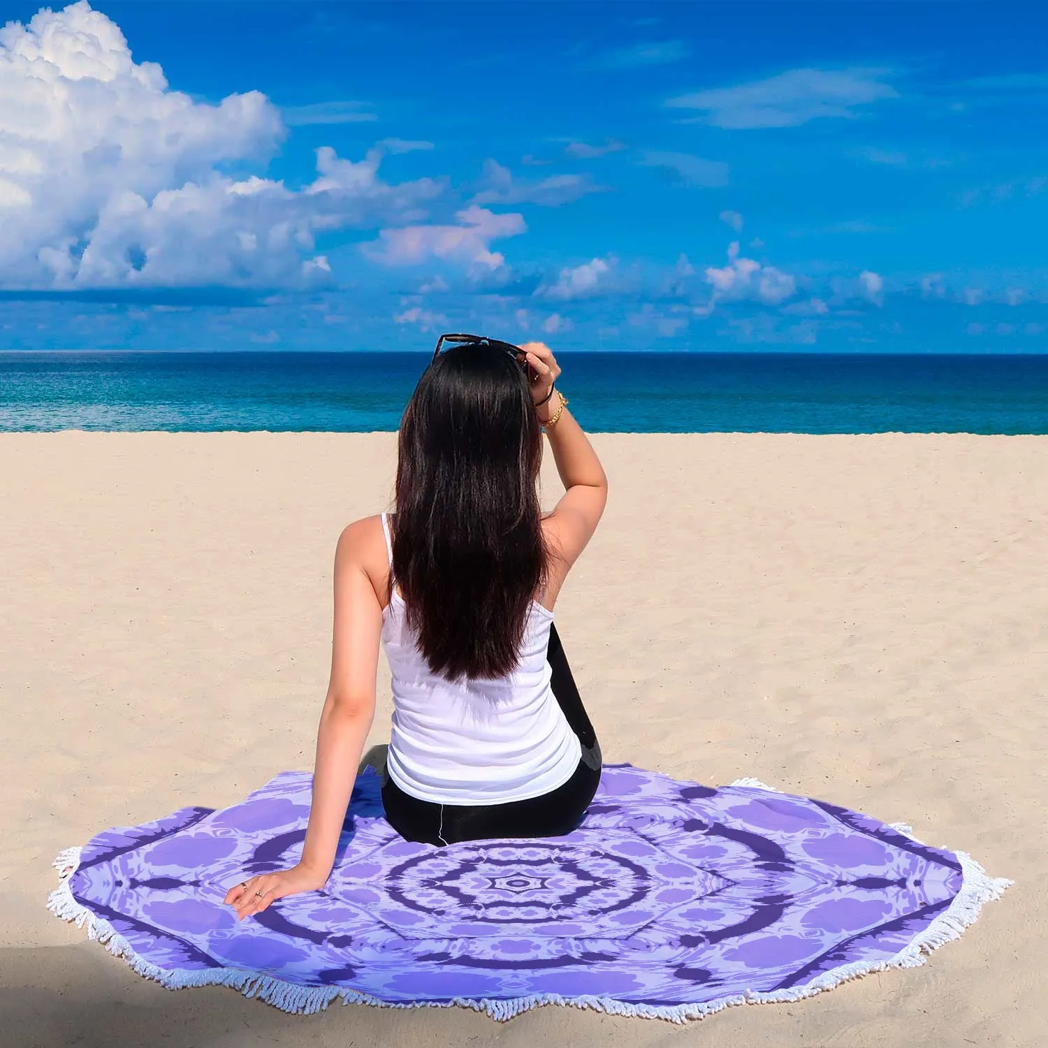 Purple Pattern Beach Blanket