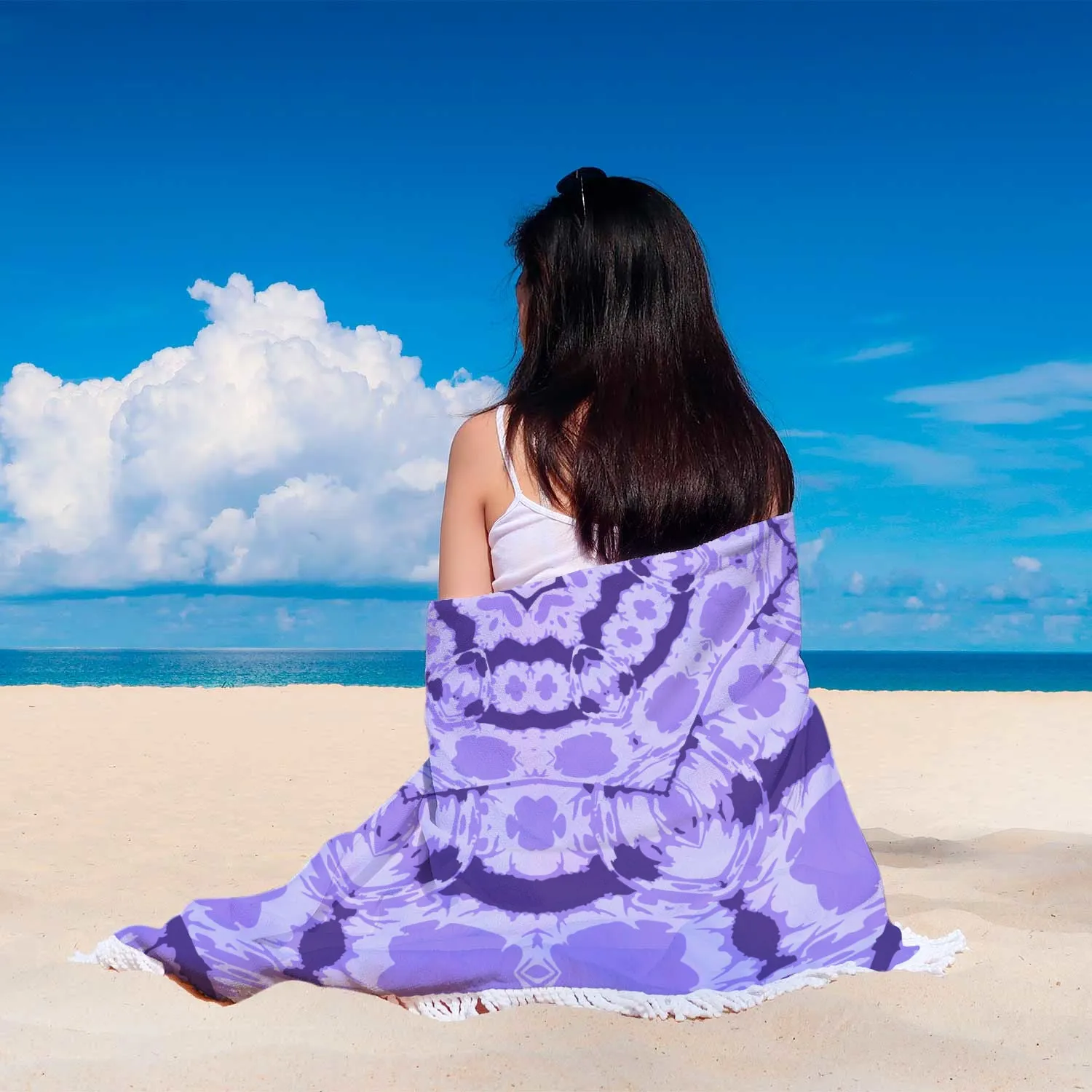 Purple Pattern Beach Blanket