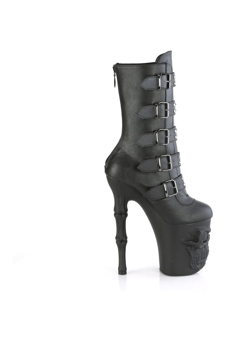 RAPTURE-1052BK Black Faux Leather Knee Boot