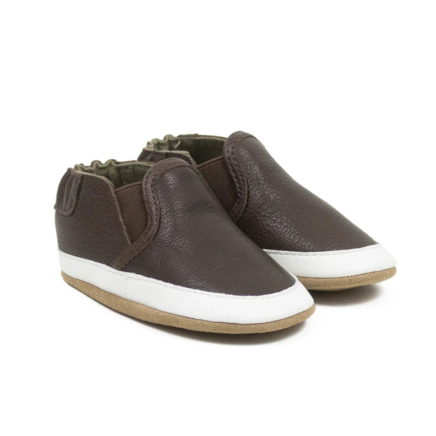 Robeez Soft Soles Slippers  - Liam Basic Chocolate