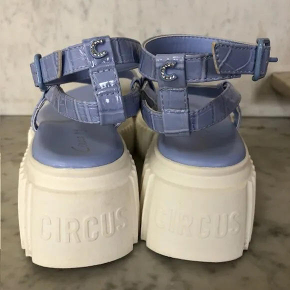 SAM EDELMAN Circus NY Elana Platform Sandal Periwinkle 9.5B