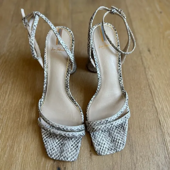 Sam Edelman Kia Snakeskin ankle strap heel