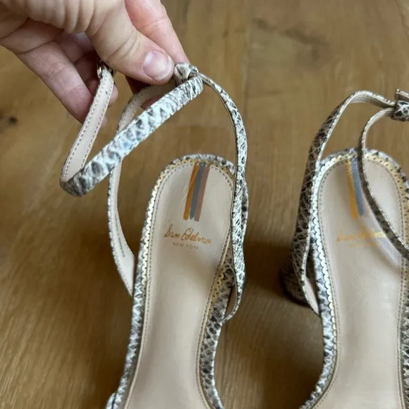 Sam Edelman Kia Snakeskin ankle strap heel