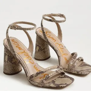Sam Edelman Kia Snakeskin ankle strap heel