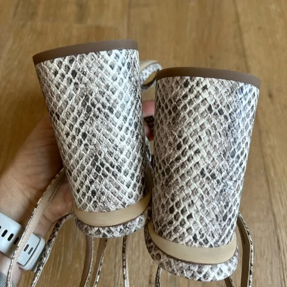 Sam Edelman Kia Snakeskin ankle strap heel