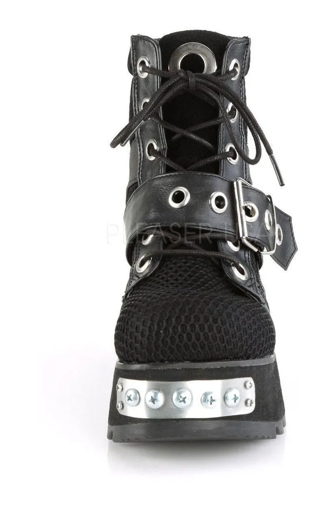 SCENE-53 Demonia Platform Boot | Black Fabric