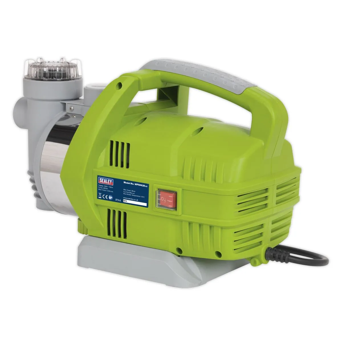 Sealey Surface Mounting Water Pump Stainless Steel 55L/min 230V