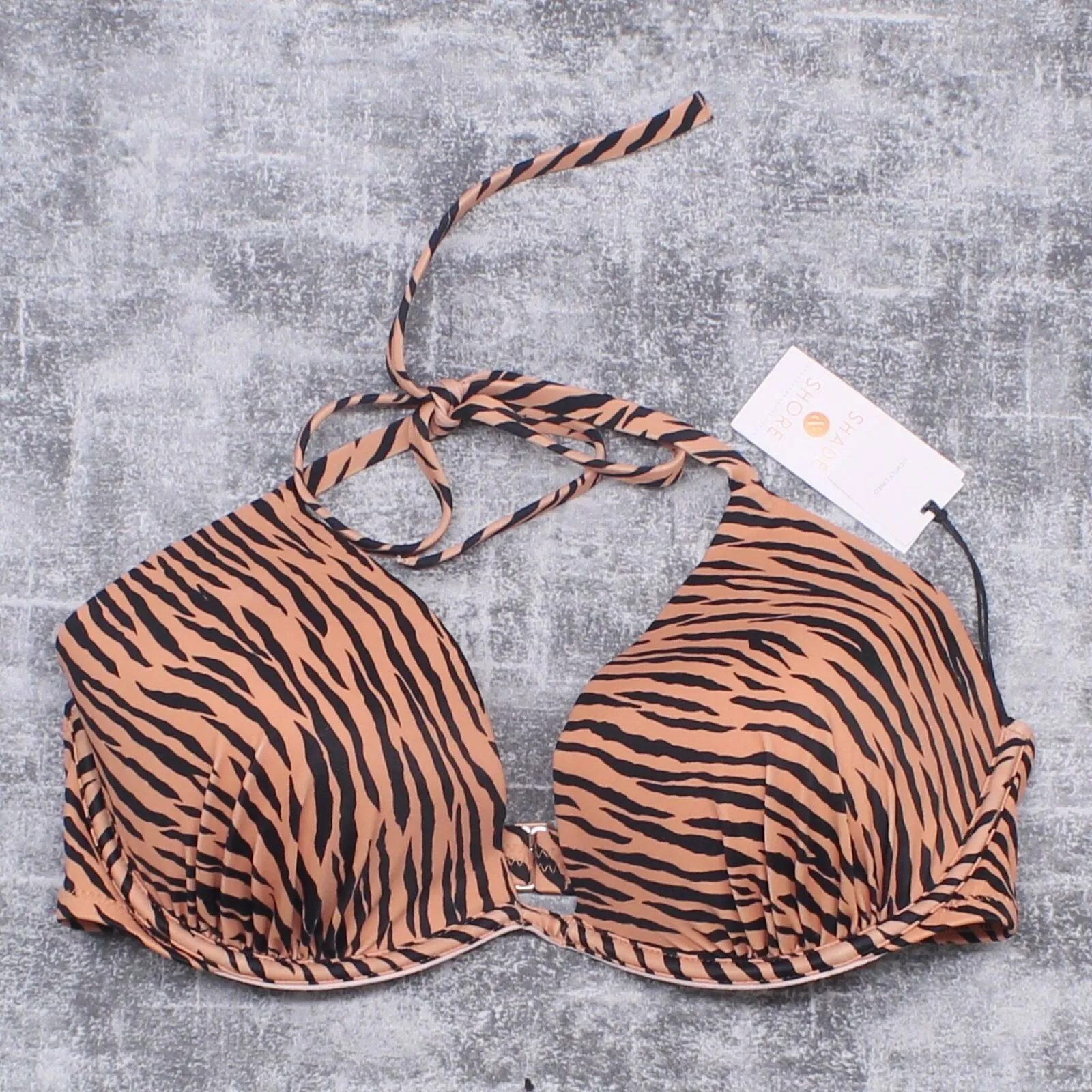 Shade & Shore Women's Tiger Lightly Lined Triangle Bikini Top