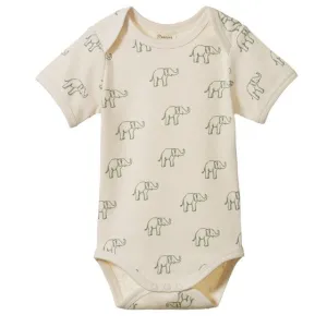 Short Sleeve Bodysuit - Elephant Print