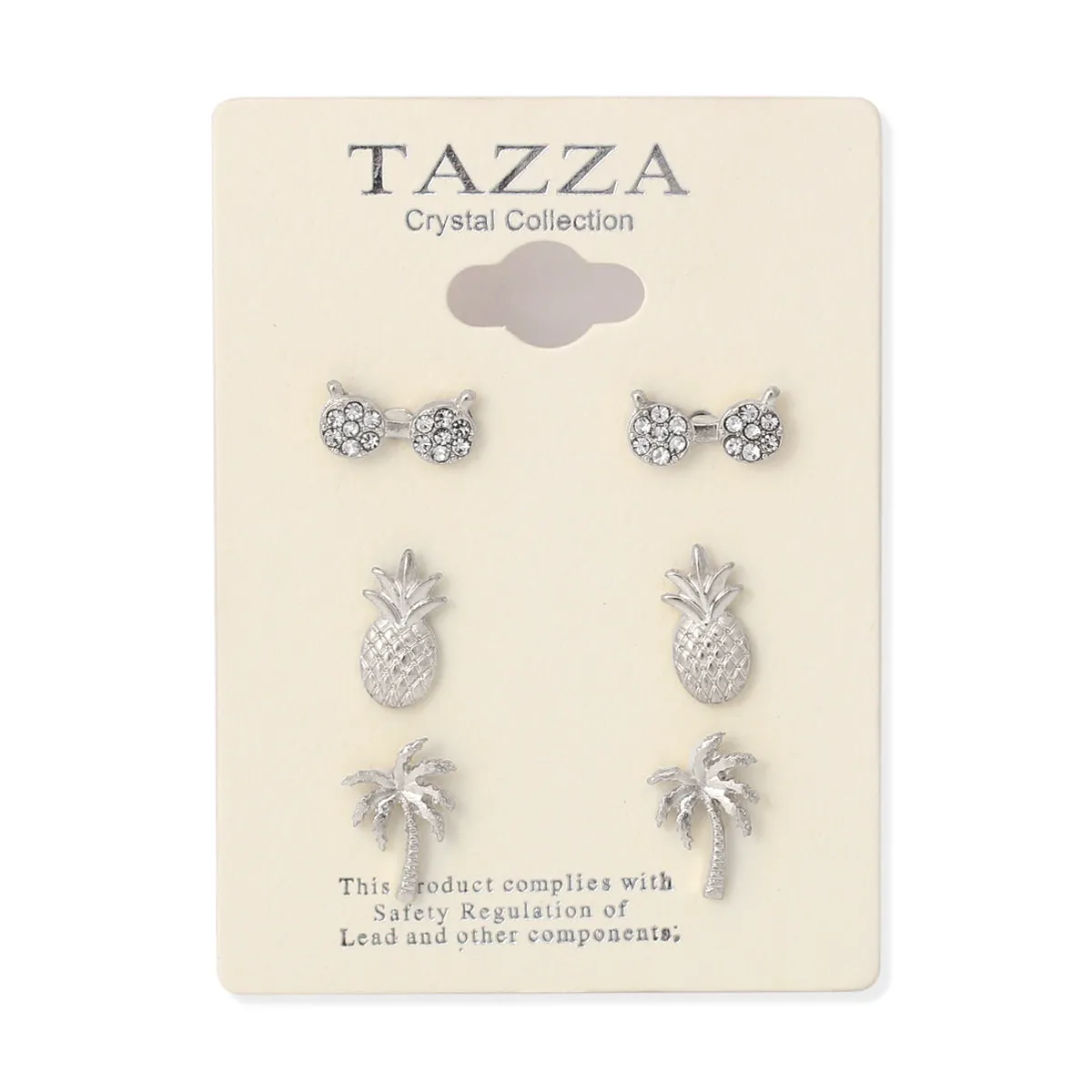 SILVER PAIR OF 3 SUMMER  EARRINGS #SQ20190136SIL