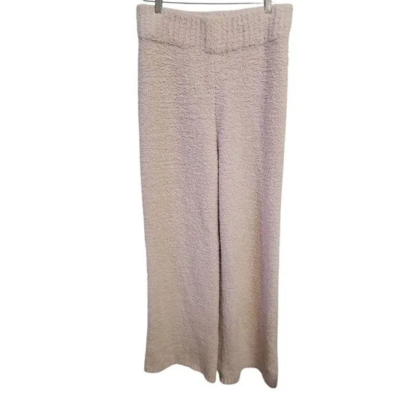 SKIMS Cozy Knit Lounge Pants Wide Leg High Waist Cream L/XL