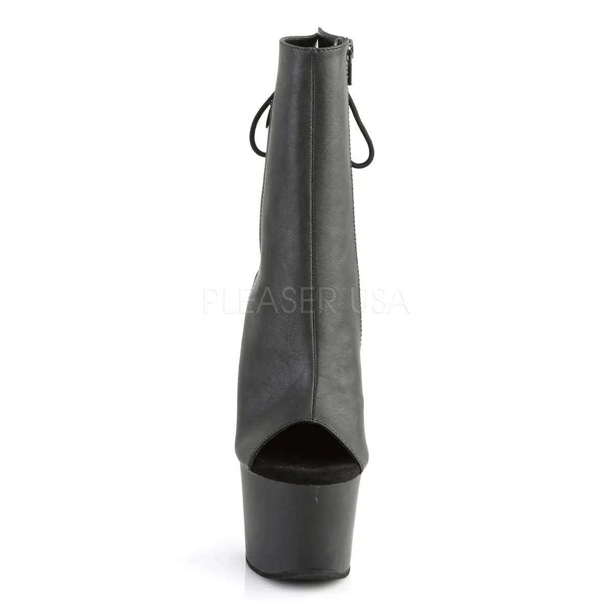 SKY-1018  Black Faux Leather/Black Matte