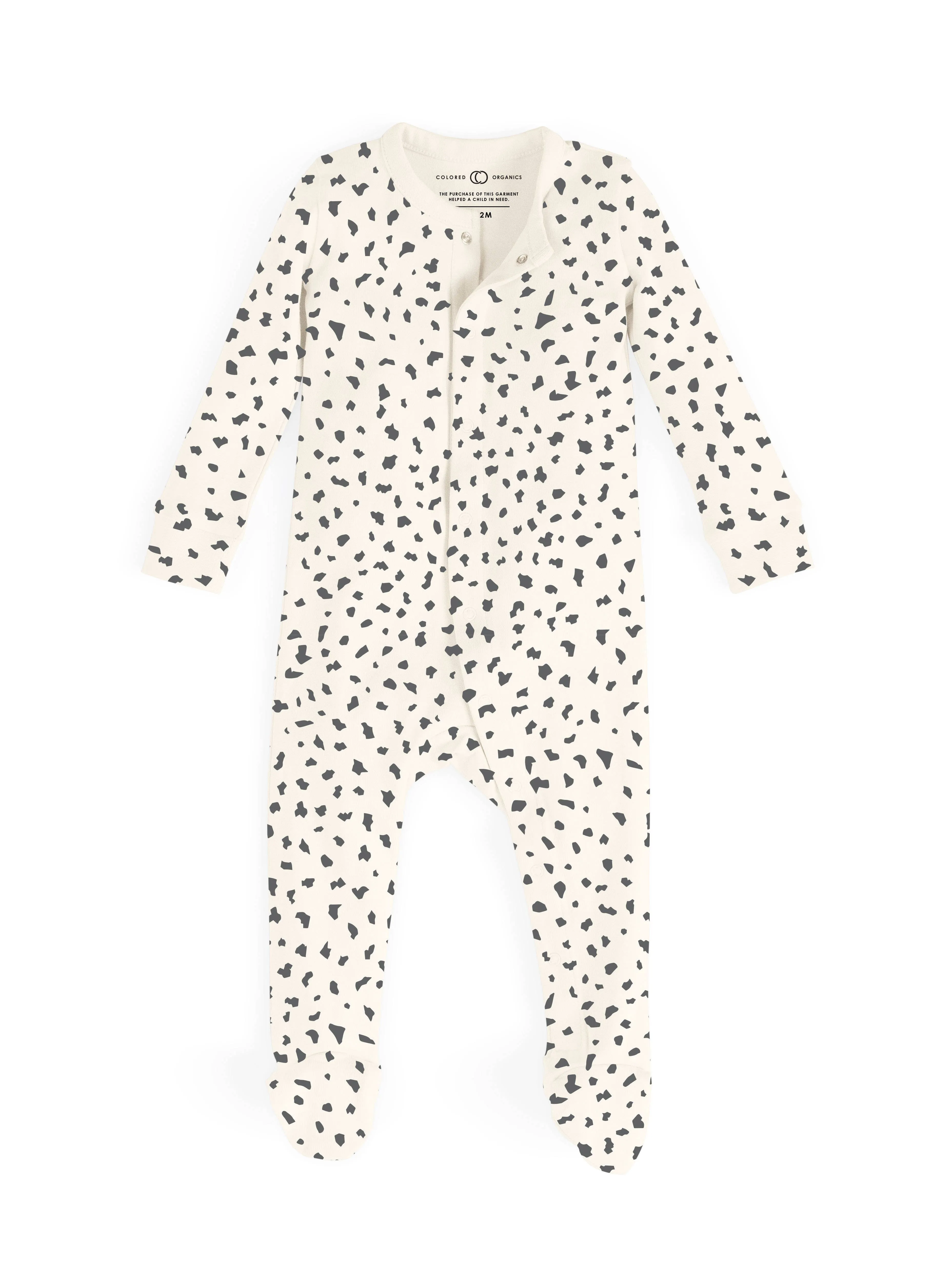 Skylar Footed Sleeper - Cheetah / Pewter