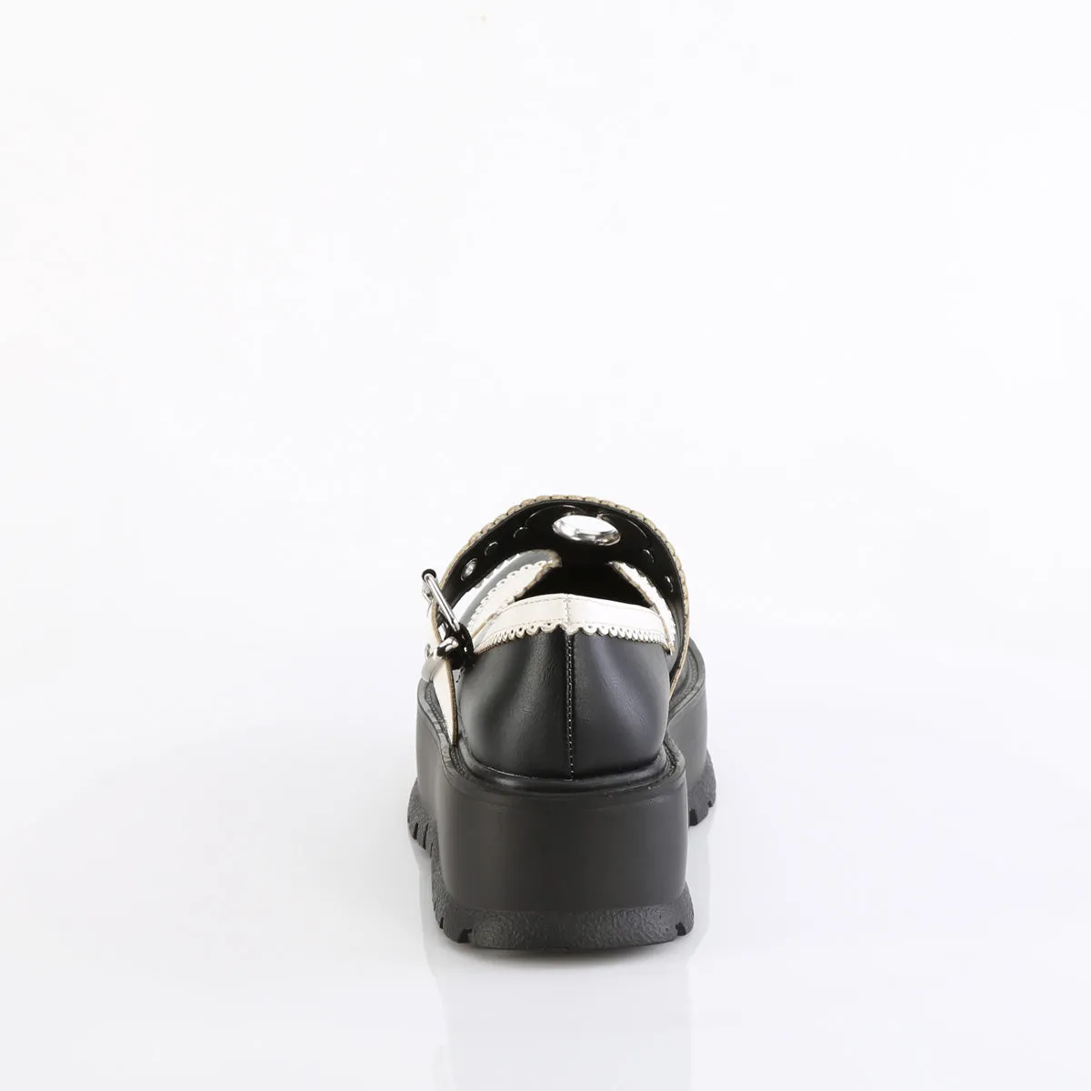 SLACKER-23  Black-White Vegan Leather