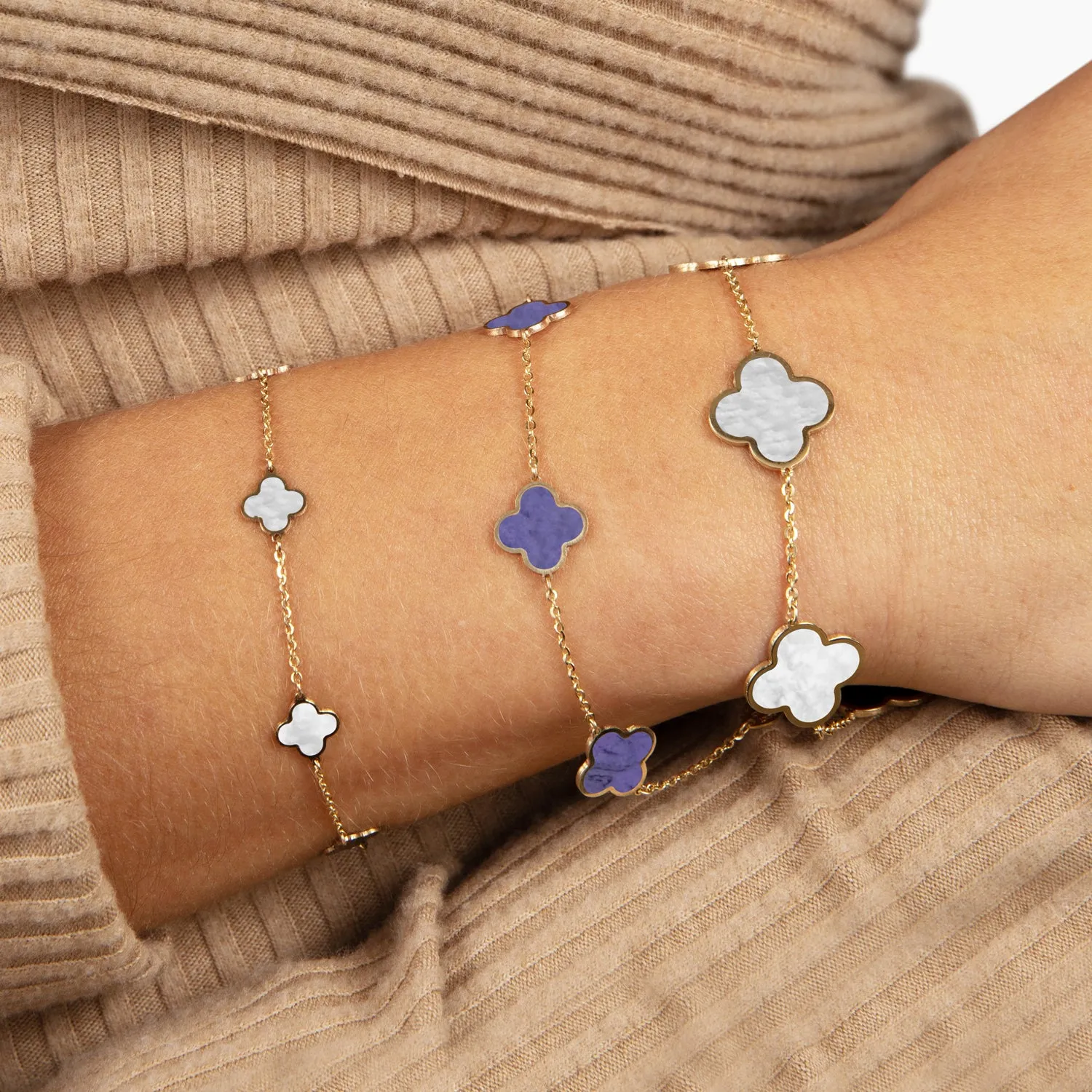 Small Amethyst Clover Bracelet