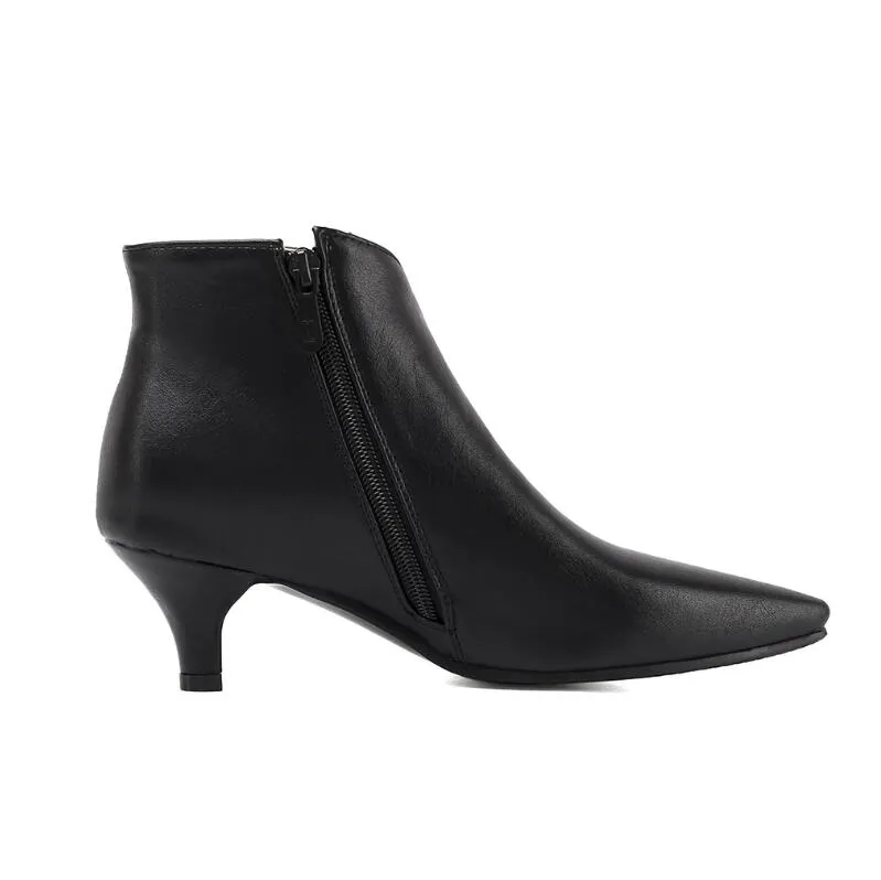 Small Feet Girls Pointy Heeled Side Zipper Boots AP71