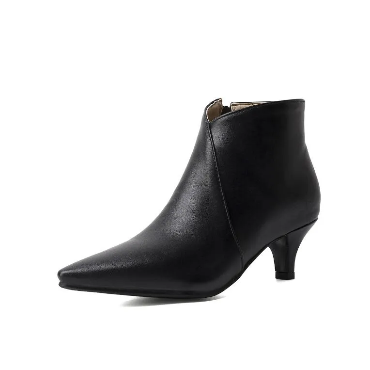 Small Feet Girls Pointy Heeled Side Zipper Boots AP71