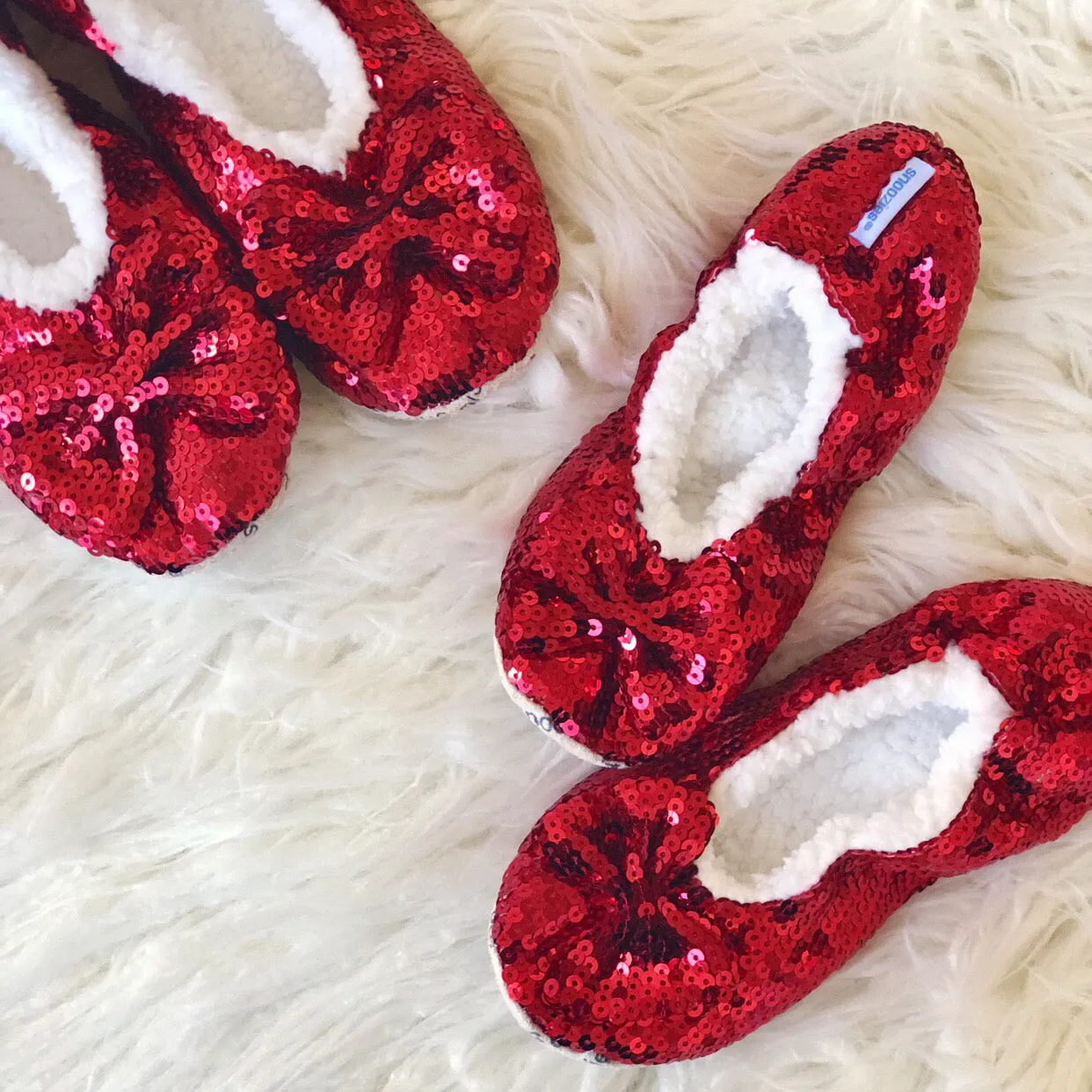 Snoozies! Slippers - Red Bling