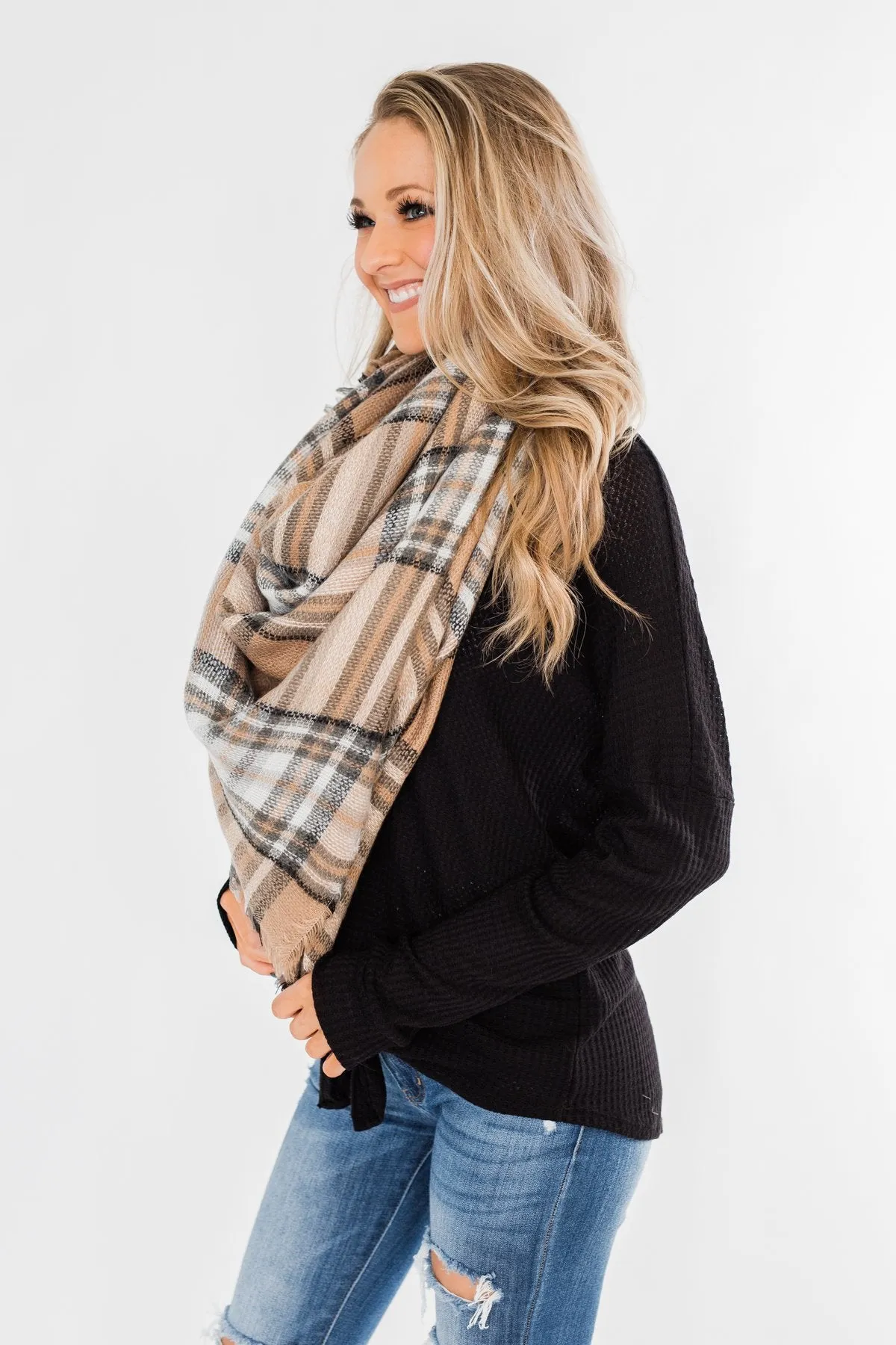 Soft & Cozy Blanket Scarf- Beige, Olive, & Ivory