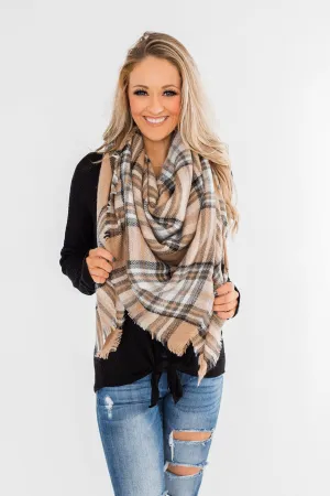 Soft & Cozy Blanket Scarf- Beige, Olive, & Ivory