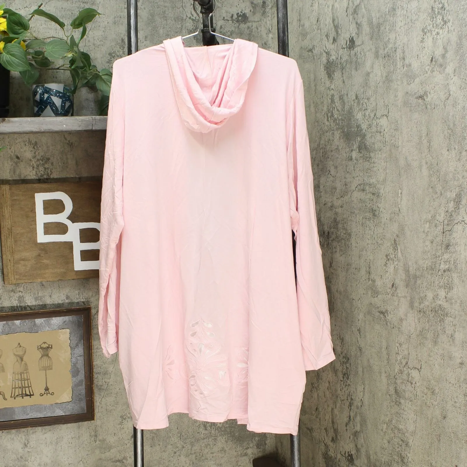 Soft & Cozy Women's Plus Size Cool Luxe Knit Embroidered Hooded Cardigan